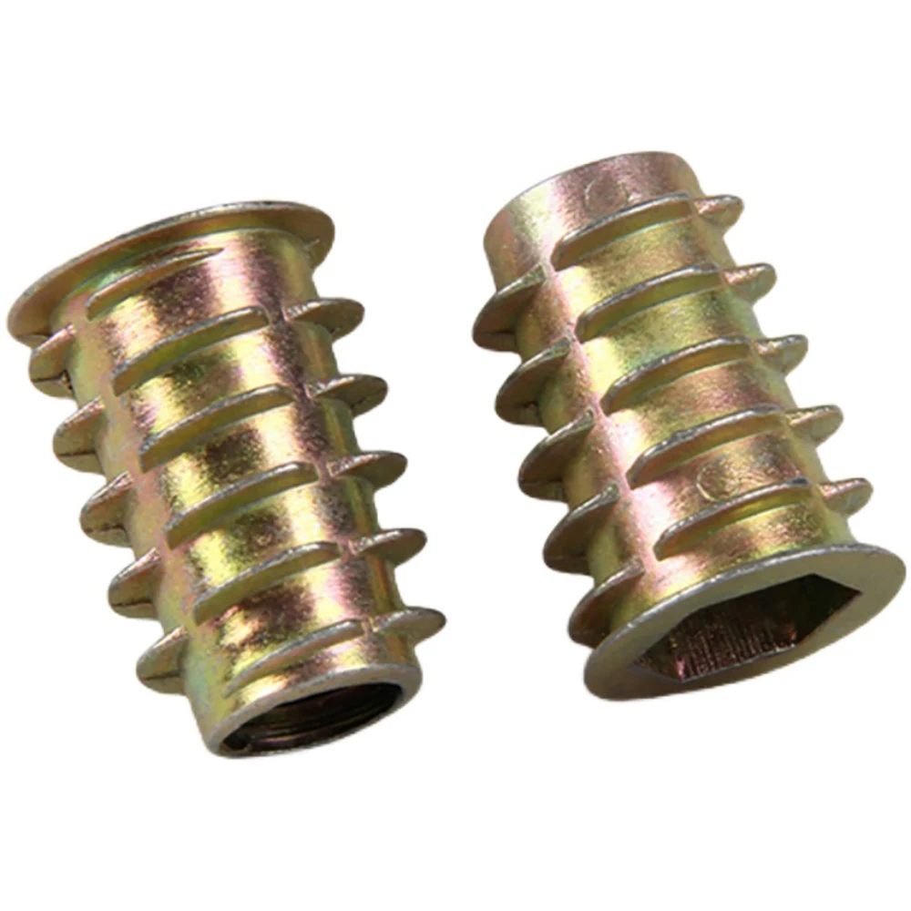 10/ 20pcs Zinc Alloy Hexagon Hex Socket Head Embedded Wood Insert Nut Flanged Hex Drive Head Furniture Nut M4 M5 M6 M8 M10