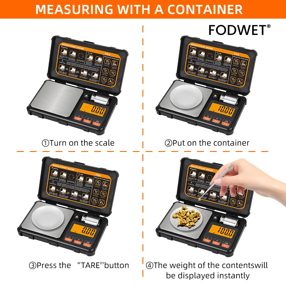 Portable Digital Scale 0.01g Lcd Digital Display Calibration Function Jewelry Scale Multiple Measurement Units