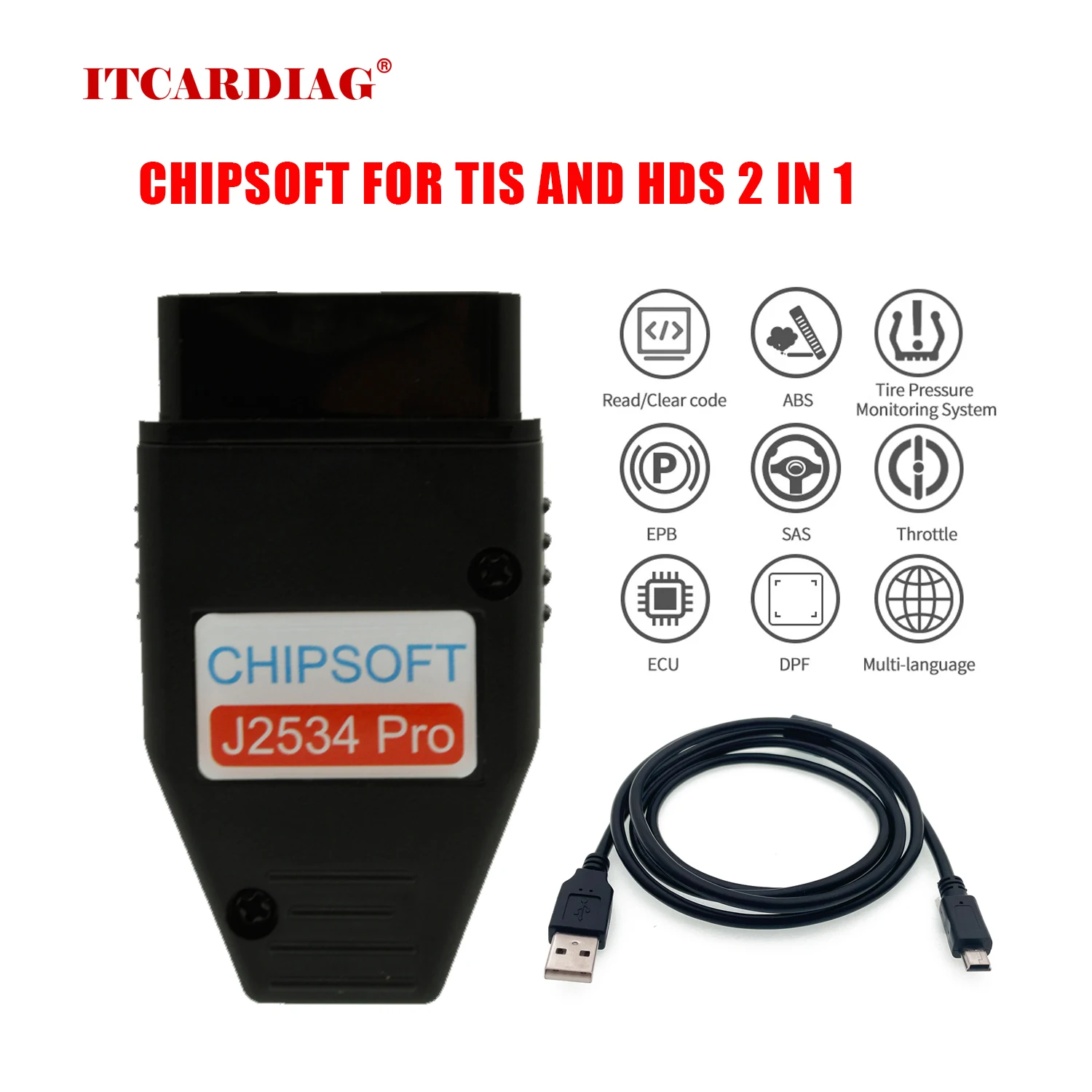 Strumento Diagnostico Chipsoft J2534 Pro Vci Per Toyota Tis Techstream 18.00.008 E Per Scanner Obd Per Cavi Honda Hds 3.102.051 2 In 1
