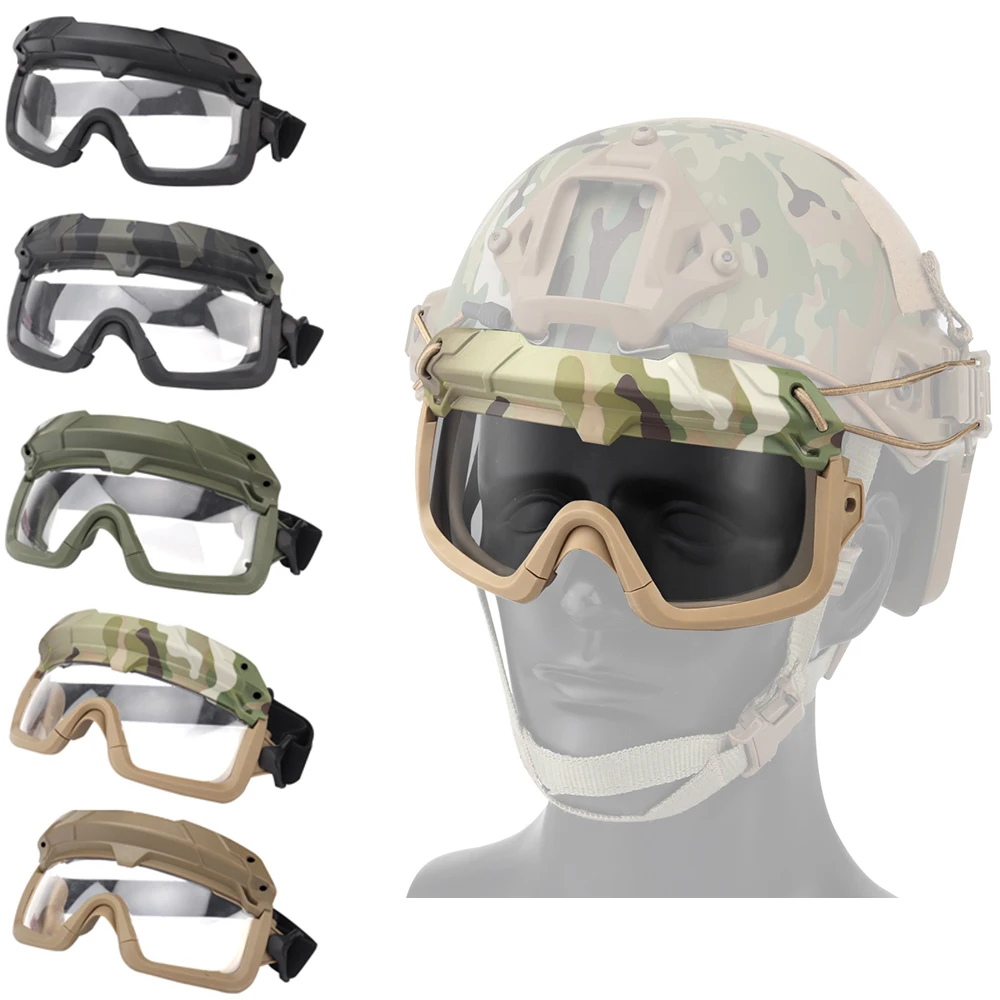 

Tactical Airsoft Paintball Goggles, Windproof Anti Fog CS Wargame Hiking UV Protection, Goggles Fits for Tactical Helmet