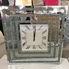 Mirrored Clock WXMC-078 Crushed Diamond Silver Wall Decor Elegant square Clock 1