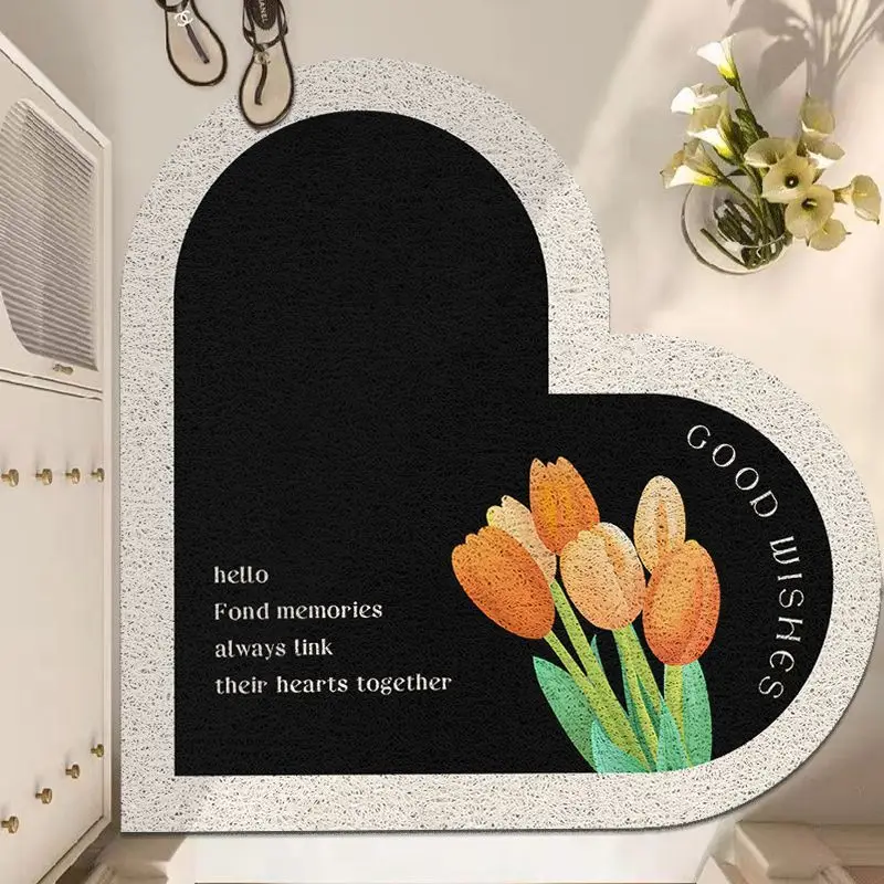 

Small fresh heart-shaped entry mat rug