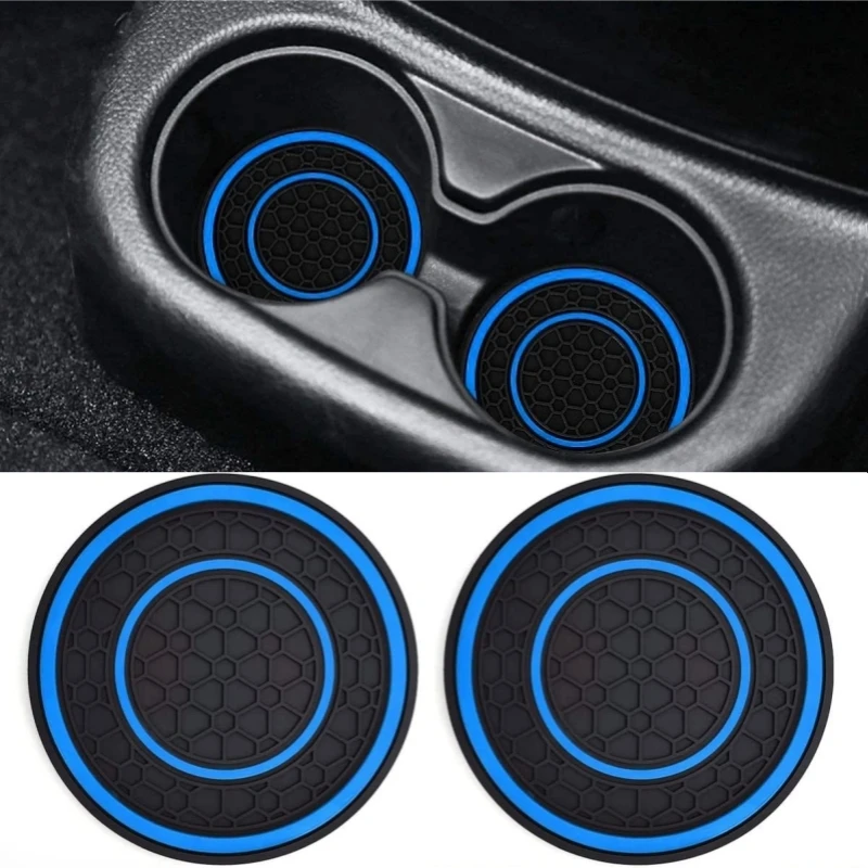 2pcs Double Circle Universal Car Cup Holder Coasters Non-Slip Anti-dust Insert Auto Car Cup Mat Interior Accessories cup holder coasters cup holder inserts car coaster pads