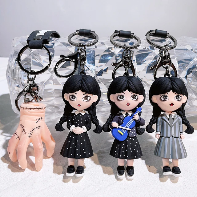 New Wednesday Keychains Morticia Gomez Addams Family Figure Doll