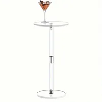 Transparent Tea Table Acrylic Side Small Round Simple Creative Corner Modern Table Space Saving Drink Table for Liveingroom 5
