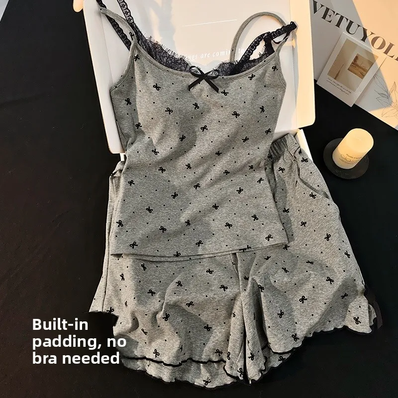 Bow two-piece set with built-in breast pads