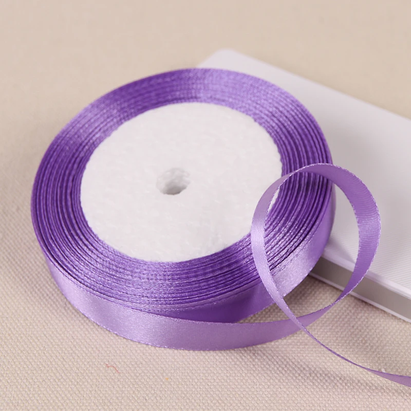 Silk Satin Ribbon 25 Yards/Roll 12mm Silk Satin Ribbon Christmas Wedding Birthday Party Gift Wrapping Decoration DIY Handmade Crafts Material