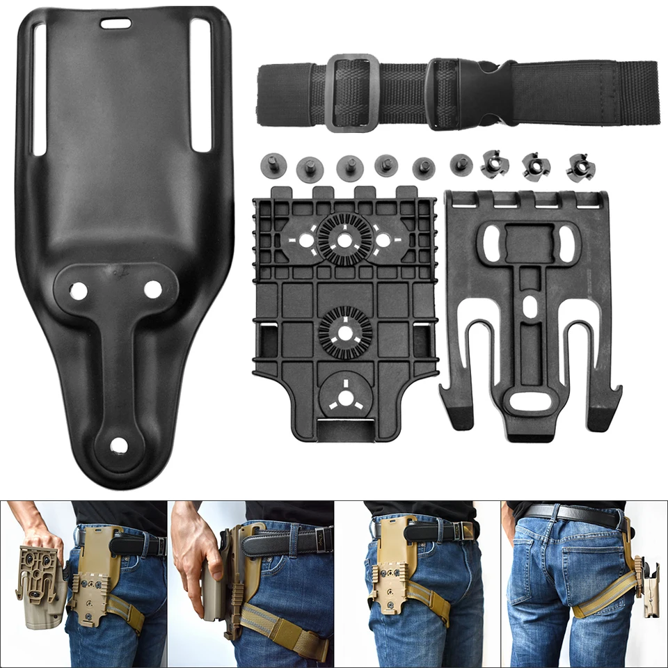  Tactical Quick Locking System Kit, Belt Loop QLS 22 19 Adapter  Base Quick Release Buckle Drop Leg Belt Gun Holster Paddle Adpater : Sports  & Outdoors