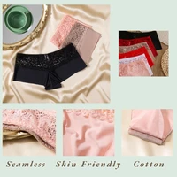 Boxer Sexy en dentelle pour femmes, sous-vêtements féminins sans couture, élasticité, short respirant, solide, Lingerie 5