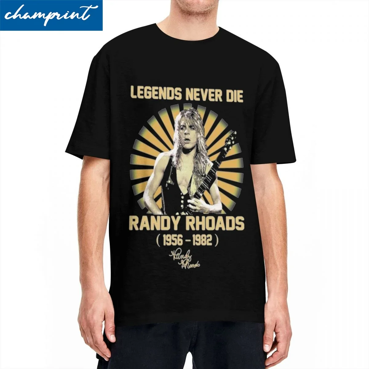 

Men Women's Randy Rhoads 1956-1982 Ozzy Osbourne T Shirt 100% Cotton Clothing Funny Short Sleeve O Neck Tees Plus Size T-Shirts