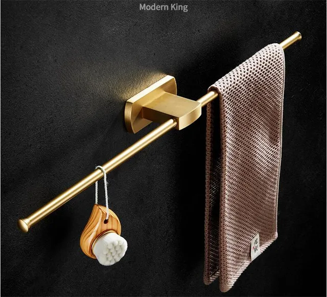 Set 5 Pezzi Accessori Bagno In Acciaio Inox Opaco Nero - Porta Asciugamani E Ganci, Design Moderno