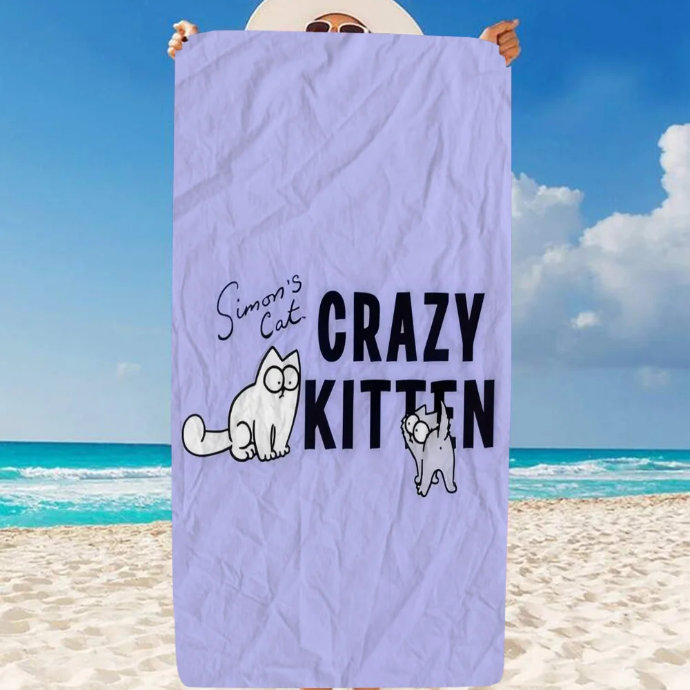 Simon S Cat Microfiber Beach Towel Absorbent Quick Dry Soft Yoga Swimming Resort Mountain Climbing Towel 5