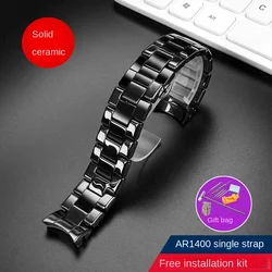 Premium Ceramic Watchband with Folding Buckle - Men's Strap 22mm/24mm (AR - 1400 strap)