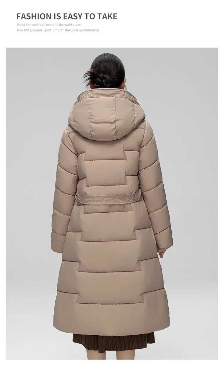 Women Winter Mid-Length Cotton Padded Jacket With 2025 New Women Warm Thicken Cotton Coat Korean Loose Hooded Parkas Outwear