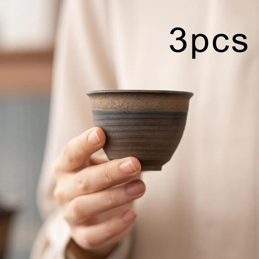 3x Japanese Ceramic Tea Cup Container Tasting Cup for Camping Picnic Kitchen