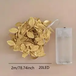 Romantic Golden Leaf Fairy Lantern String Lights - Elegant Home & Event Decor (Warm White)