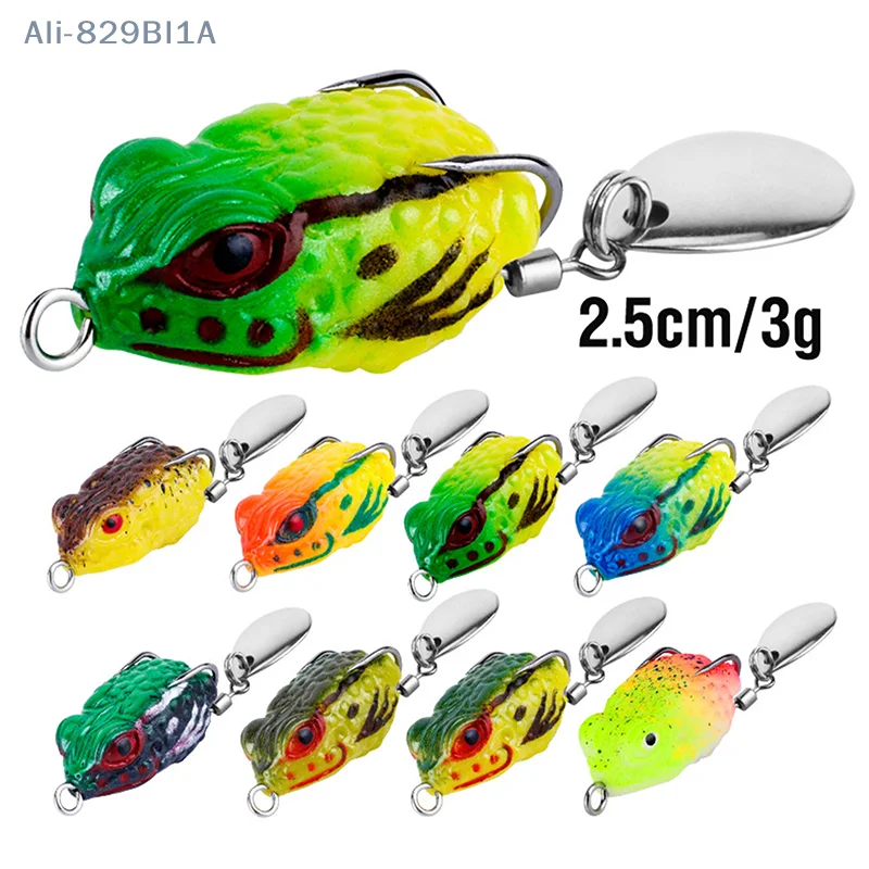 Outdoor Luya Long-Range Thunder Frog 2.5Cm/3G Mini Frog Hits Black Software Toad Frog Double Hook Noise Paillettes
