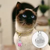 Cute Cat Tag Small Dog ID Tags Free Engraved Name Cats Kitten Name Tag Anti-lost Pet Collar Pendant Fish Shape&Cat Face Tags 6
