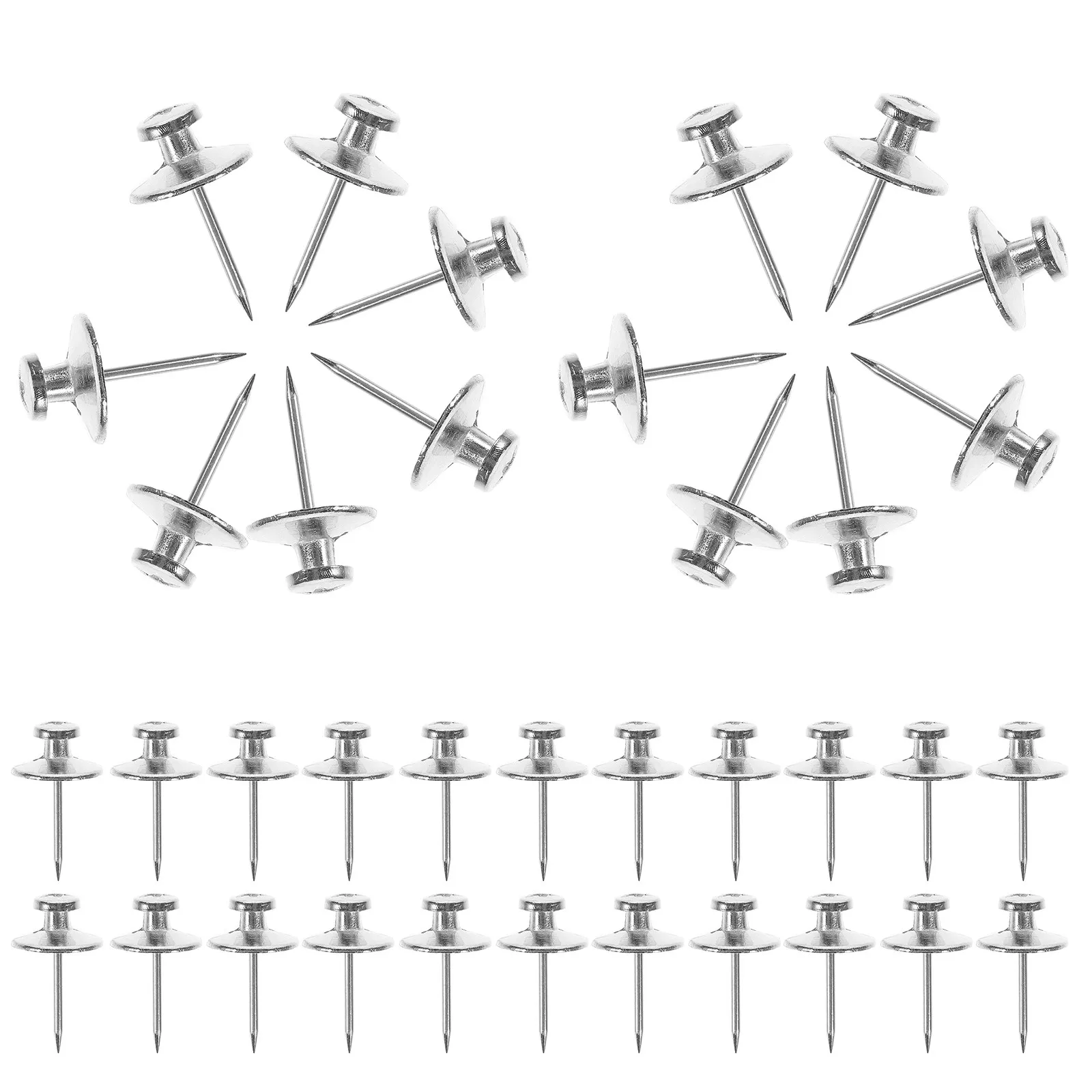 30Pcs 금속 압정 플랫 탑 푸시 핀 꽃 모양 간결하고 가벼운 다기능 게시판 코르크 보드 지도용