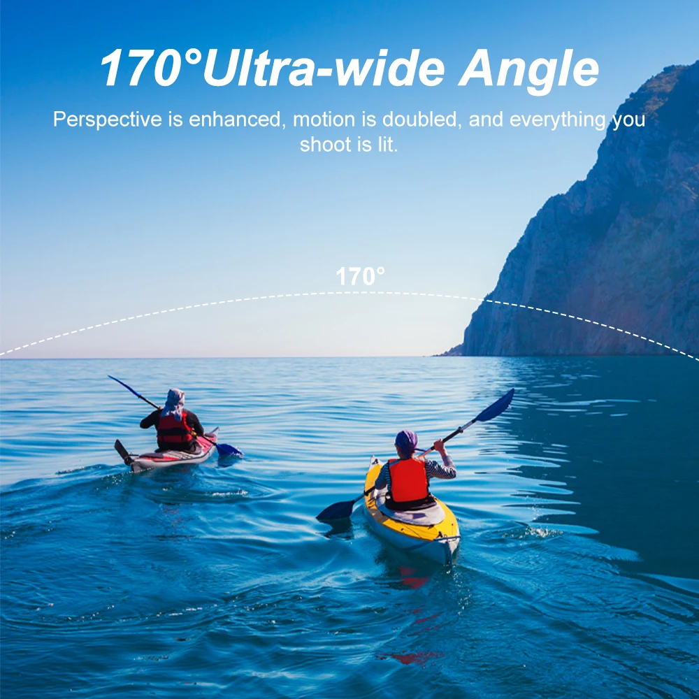 Ourlife Q600 Dual Screen 4K Action Camera 170° Wide Angle 30M Waterproof Sports Video Action Cameras Motorcycle Bicycle Helmet 2