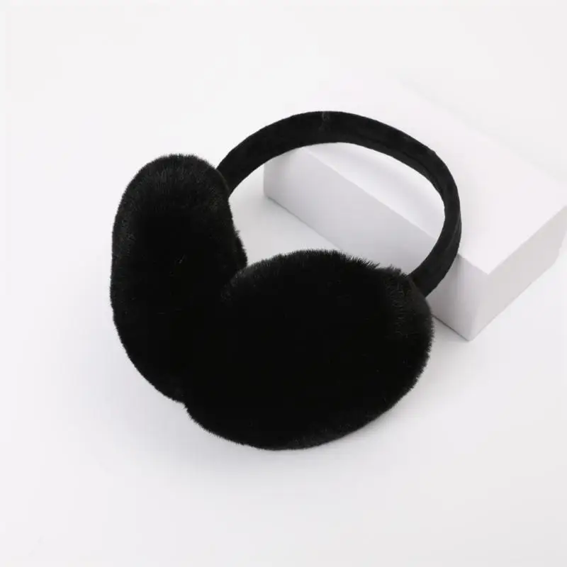Plush Black Earmuffs Winter Windproof Warm Plush Earmuffs Unisex Men's Womens Universal Ear Protection Antifreeze Plush Earmuffs