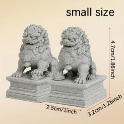 Elegant Foo Dogs Guardian Lion Statues - Feng Shui Decorative Figurines for Home, Office, or Cafe Decor (Small Size (2Pcs))