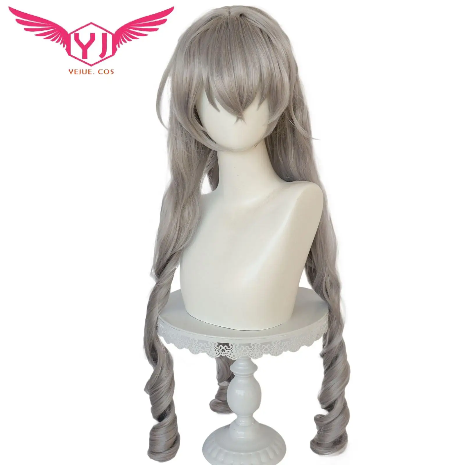 

Honkai Star Rail Cosplay Wig Bronya Zaychik Linen Gray Heat Resistant Synthetic Role Play Costume for Halloween Party Prop