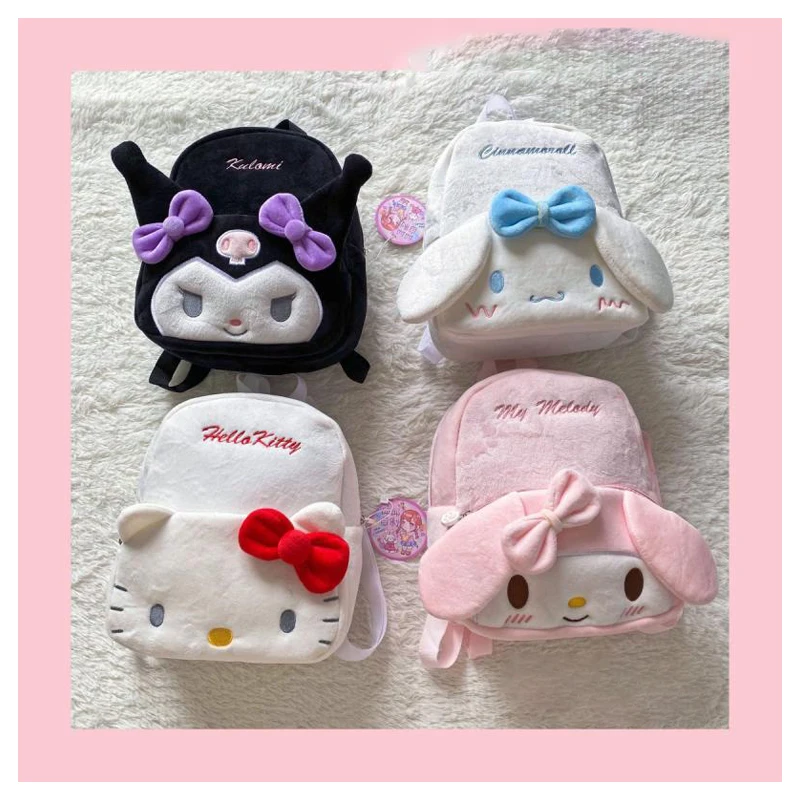 

26Cm Sanrios Kawaii Hello Kittys Cinnamoroll Kuromi My Melody Cute Cartoon Japanese Cute Versatile Plush Handbag Shoulder Bag