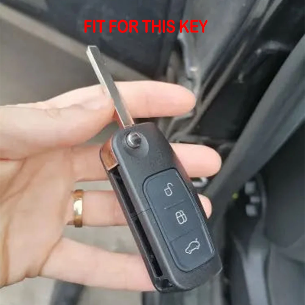 Ford Mondeo Cowgar Fiesta Focus C Max S MAX EcoSport Fusion Mach Sid Car Key Case Key Case Cover Car Key Shell Car Key Chain Silicone Key Cover Holder Shell Keychain