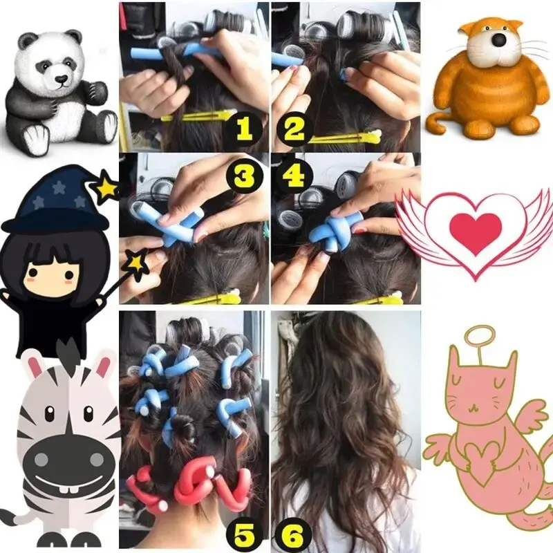 Hair Rollers 10 Pieces Cold Perm Bars Sponge Curlers Non Damaging Curling Hair Flexible Heatless Hair Rollers Styling Tools Diy Soft Foam