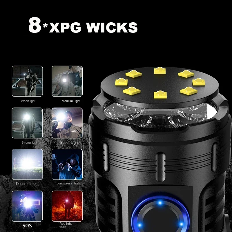 High power LED Mini flashlight USB rechargeable 2