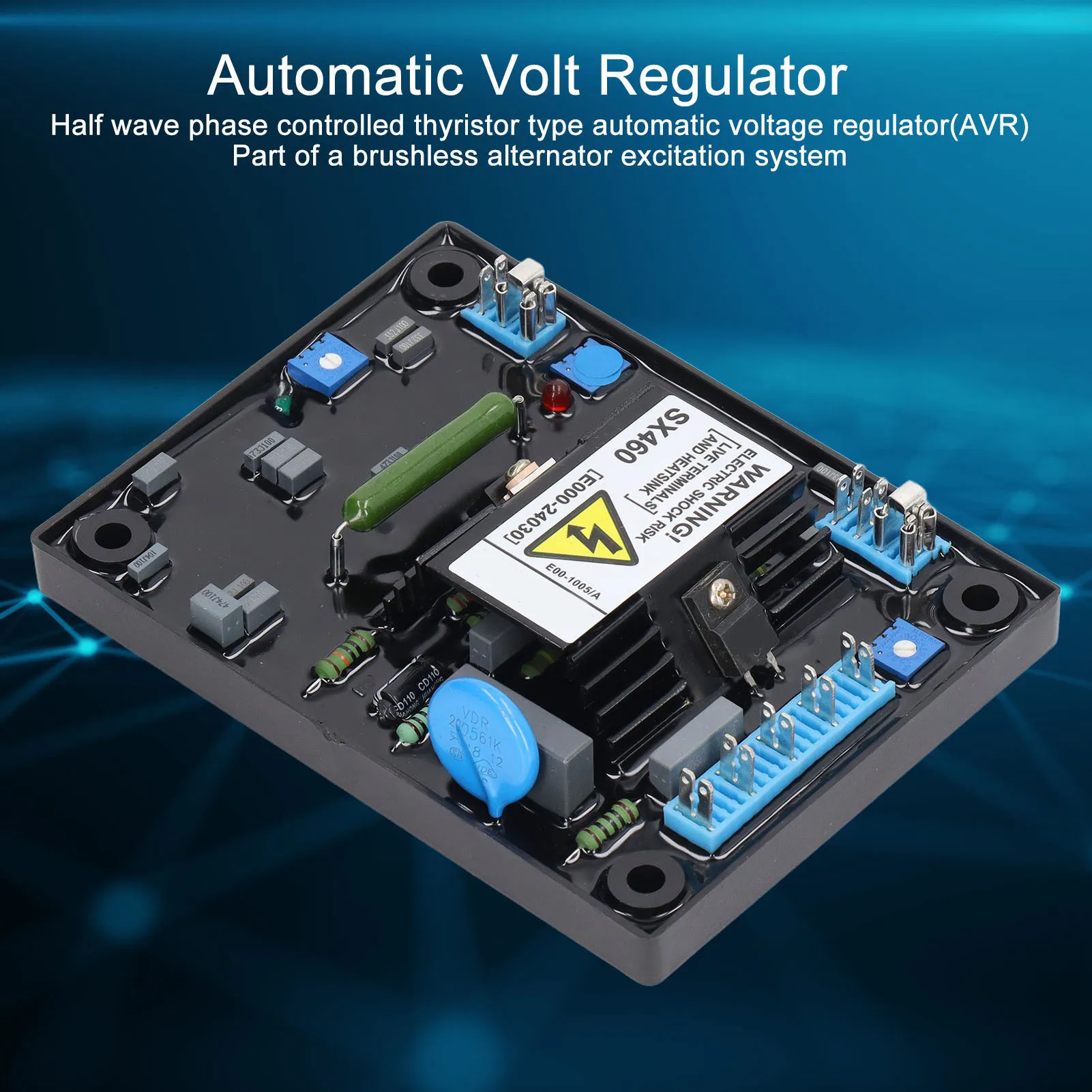 Automatic Volt Regulator Automatic Voltage Regulator AVR Module Board SX460 Replacement for Stamford 95‑132V 190‑264VAC
