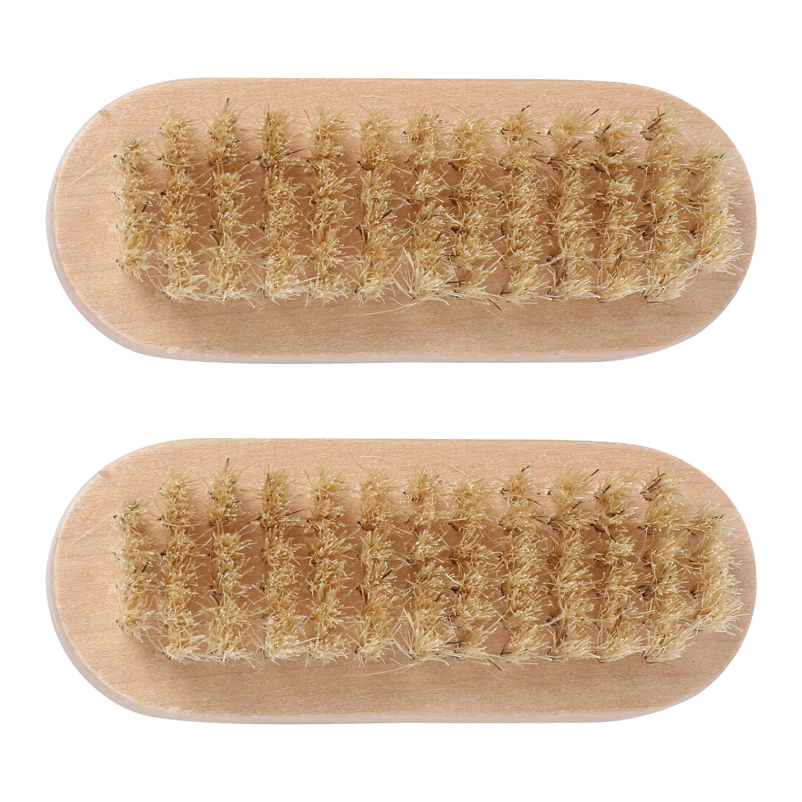 

2 Pcs Nail Two Sided Natural Boar Bristle Wooden Manicure Pedicure Hand and Nail Brush