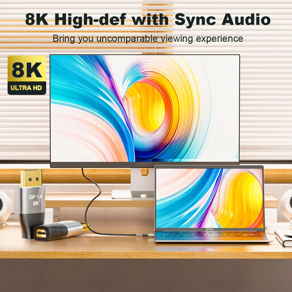 Bidirectional Mini DP Adapter Coupler Converter 8K@60Hz 4K@144Hz Display Extender