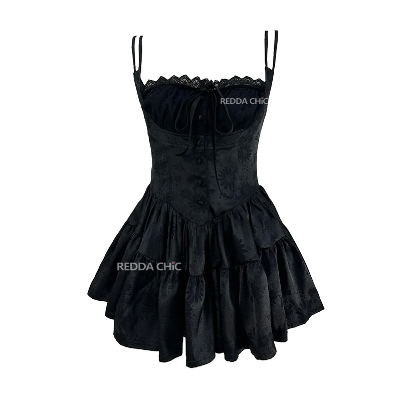 ワンピース Lace Trimmed Jacquard Dress Lace Trimmed Jacquard Dress（ワンピース）｜Her lip to（ハー
