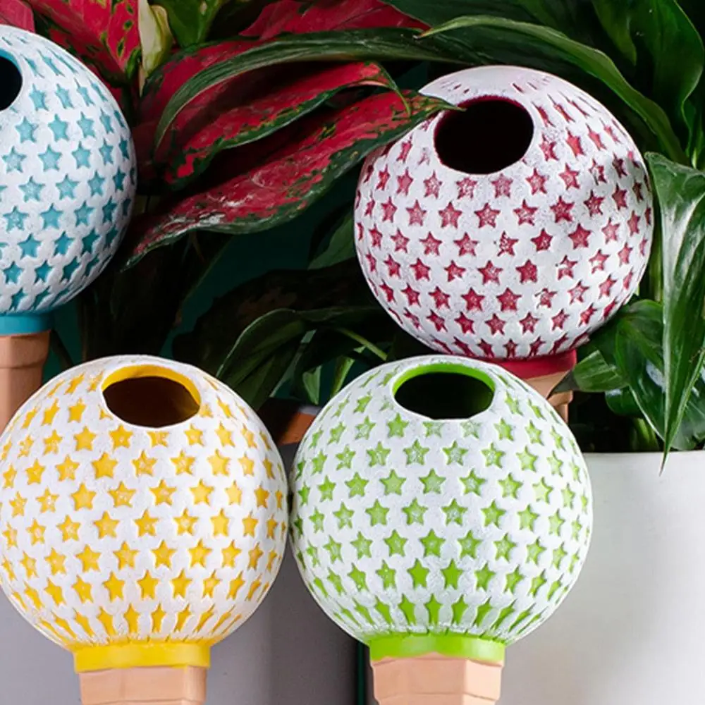 4Pcs Self Watering Planter Insert Plant Terracotta Watering Spikes Self Watering Globe Shape Plant Watering System
