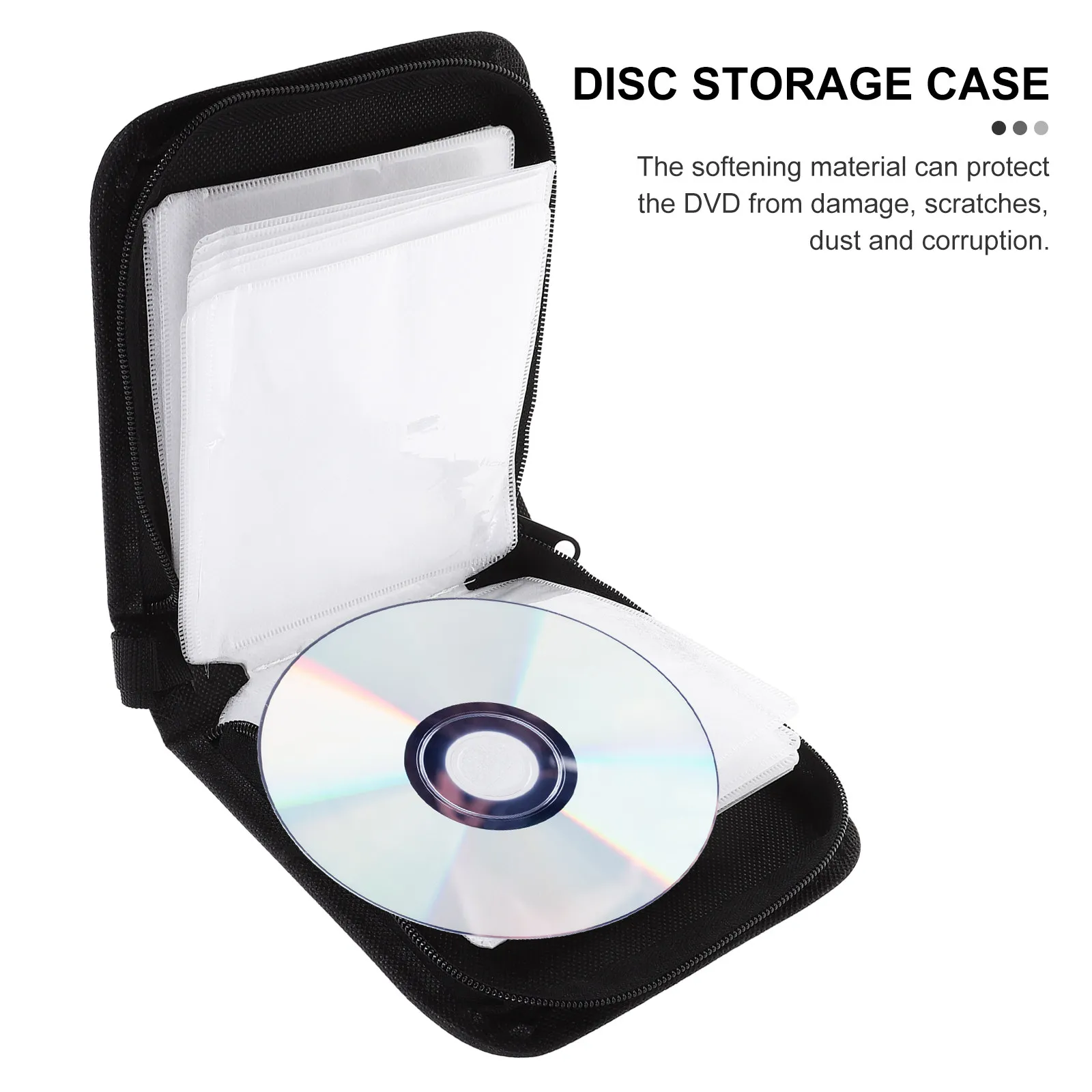 휴대용 40디스크 CD DVD 보관 파우치 지퍼형 보호 부드러운 지퍼 단단한 버튼 차량 여행용 가정용 CD 정리함 DVD 보관함