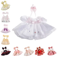 

30cm Cute Lalafanfan Yellow Duck Clothe Plush Doll Clothes Princess Skirt + Hair Band Set For 30cm Plush Toy Yellow Duck Clothes