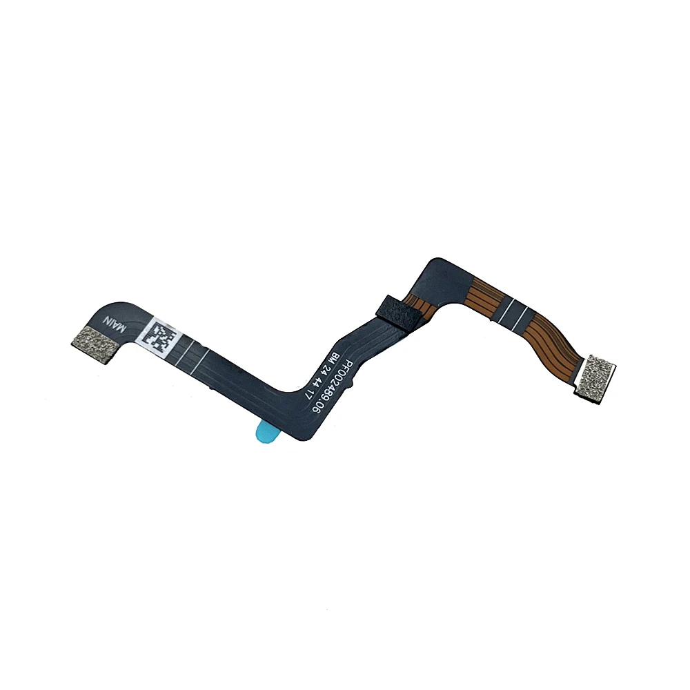 Câble plat à cardan original pour DJI FLIP, pièce détachée drone, posé à plat montrant sa flexibilité et sa longueur.