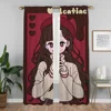 Anime Girl Home Interior Curtains for Camera Shades Living Room Curtain Partition Tulle for Bedroom Halloween Decoration Blinds 3