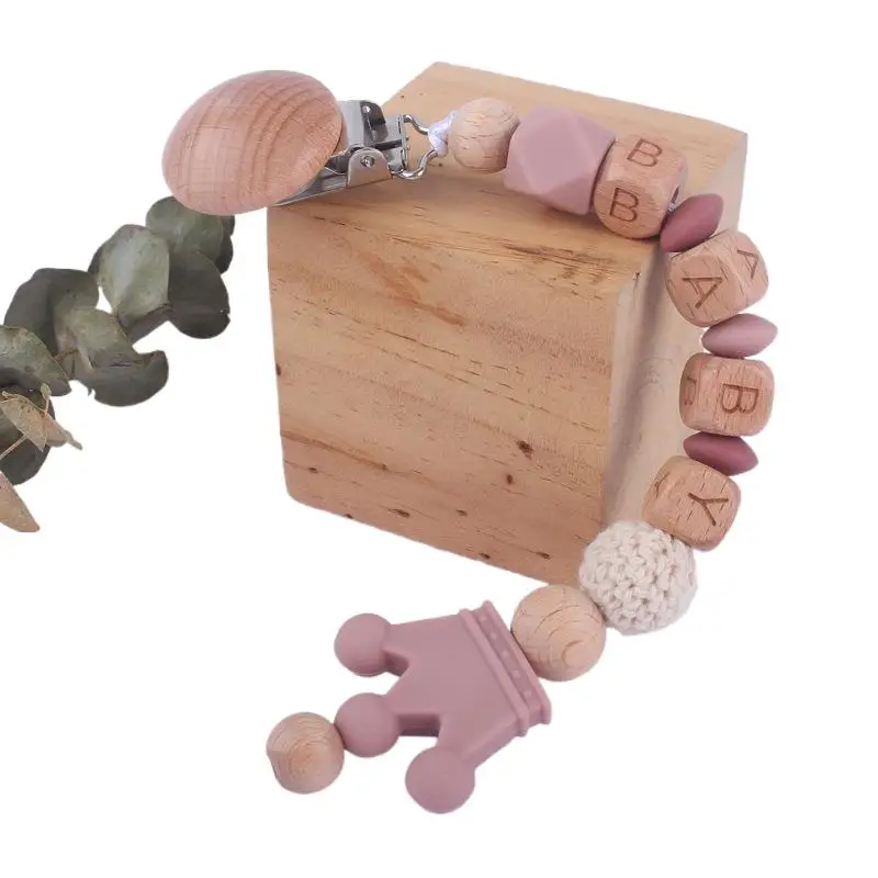 Baby Pacifier Clips Personalised Name Dummy Nipple Holder Chain Newborn Feeding Pacifiers Clip Teething Toys Anti-drop Chains