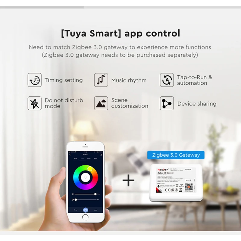 Miboxer 6W RGBCCT LED Garden Lights Waterproof IP66 Smart Outdoor Lawn Lamp FUTC04ZR Zigbee 3.0 gateway/2.4G RF Remote Control