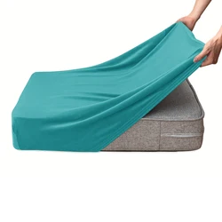 Luxurious Velvet Plush Stretch Sofa Cover - Soft, Removable Slipcover for Living Room and Lounge (Turquoise Blue)
