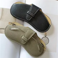 Sac à lunettes en cuir souple, étui à lunettes portable, lunettes de soleil, sac de rangement pour lunettes pour hommes et femmes, housse de protection 3