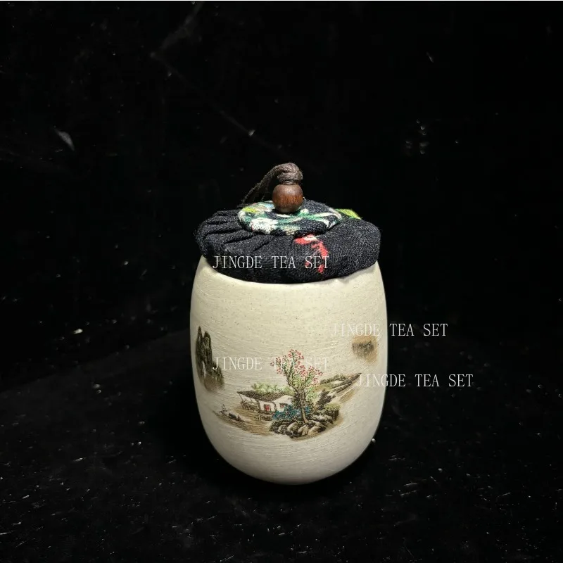 Portable Ceramic Tea Jar Outdoor Coffee Container Sealed Jar Small Tea Box Mini Storage Tea Tin Tradition Tea Accessories
