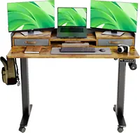 Standing Desk with Drawers, Stand Up Electric Standing Desk Adjustable Height, Sit Stand Desk with Storage Shelf 1