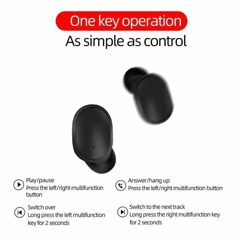 E6S TWS Bluetooth Earphones Wireless bluetooth headset Noise Cancelling Headsets With Microphone Headphones For Xiaomi Samsung 4