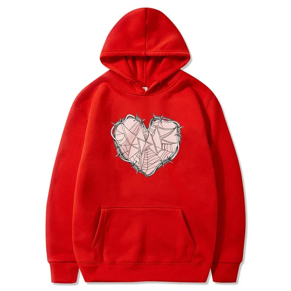 Ropa de moda 2024 XPLR Sam y Colby Merch Web Heart Sudadera con capucha de manga larga para mujer y hombre, estilo informal, ropa de calle Harajuku