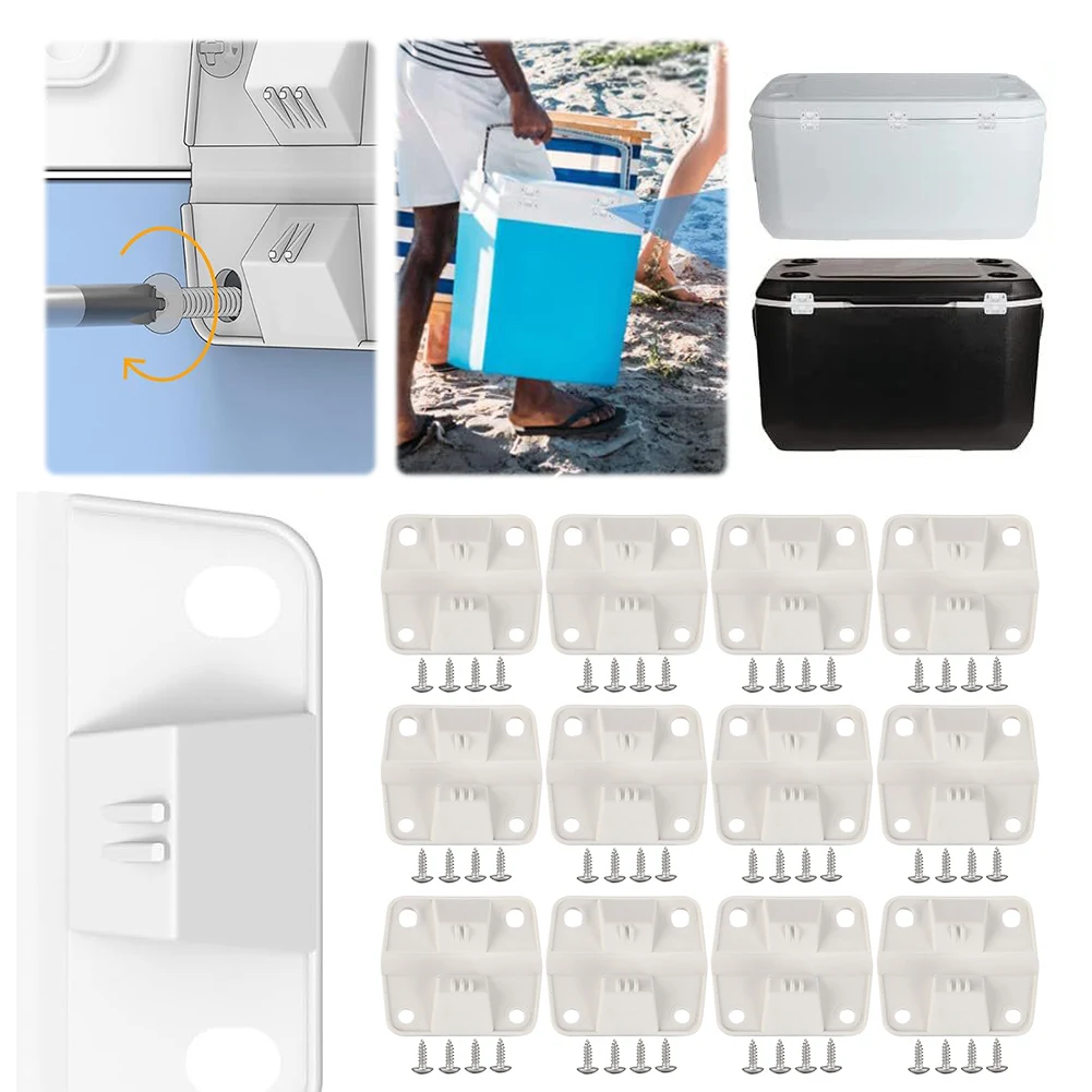Cooler Hinges Screws Set Cooler Plastic Hinge Set with Screws Camping Coolers Plastic Hinges for Coolers