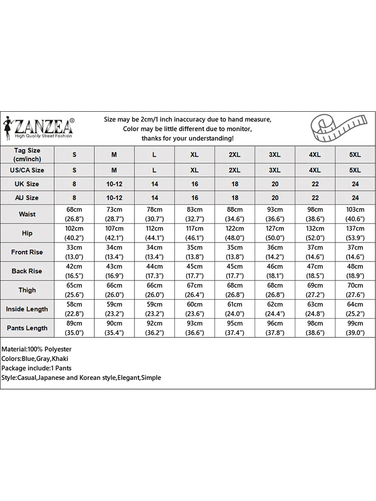 Polyester High Waist Wide Leg Pants for Women Summer Casual